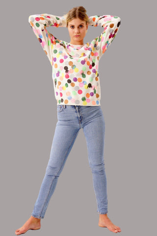 Handstamped Points Allover Sweater – Handbedruckt | 100 % Baumwolle | Einzigartig