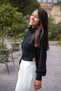 Aila Basic Jumper Black – LENZING™ ECOVERO™ Viscose Turtleneck — Ansicht 2