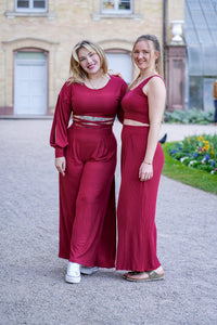 Farrah Comfy Pants berry – Tencel™ High Waist with Slit — Ansicht 5