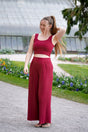 Farrah Comfy Pants High Waist – 100% Tencel™ Berry Red