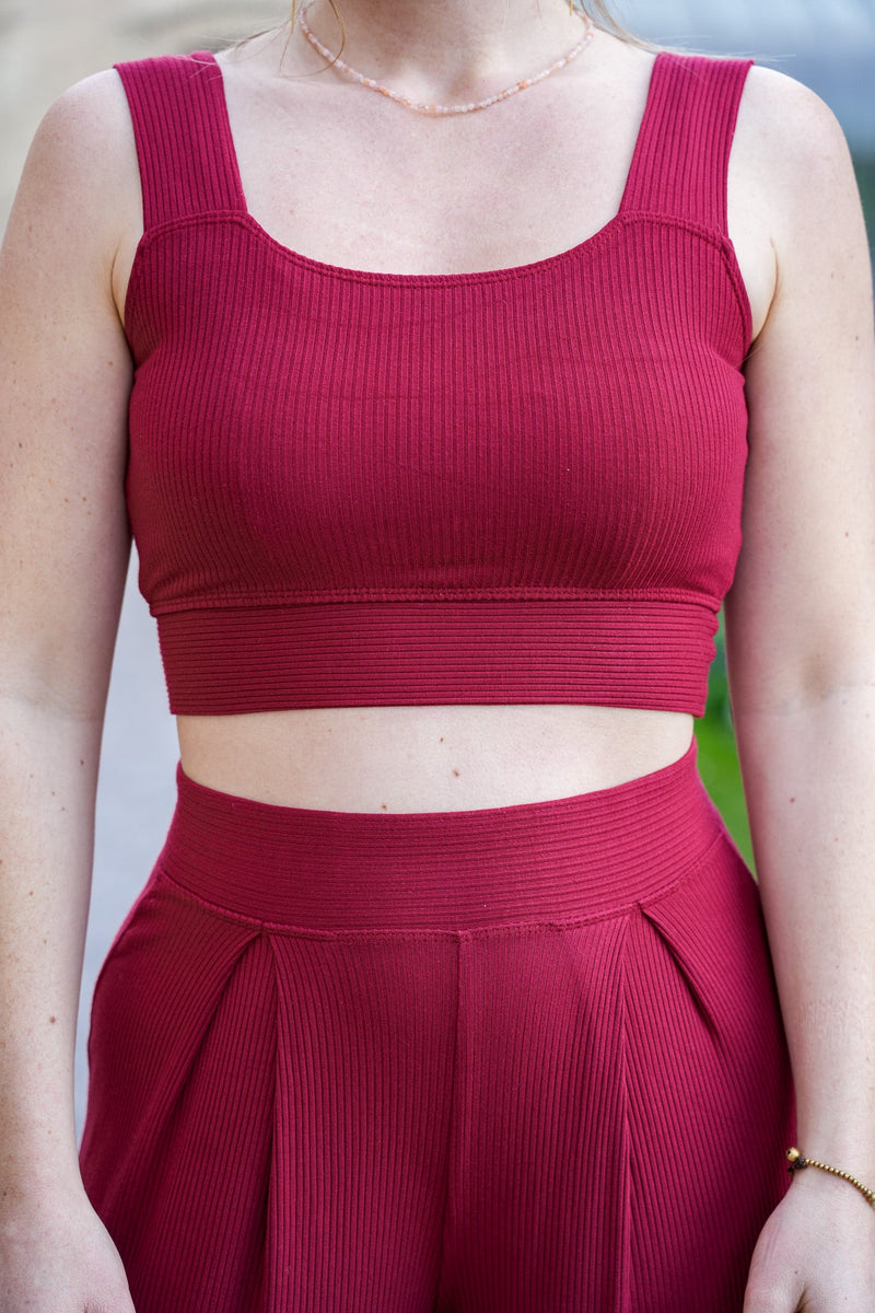 Crop Top berry – Tencel™ Modal | Figurbetont | Nachhaltig gefertigt — Ansicht 2
