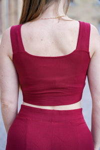 Crop Top berry – Tencel™ Modal | Figurbetont | Nachhaltig gefertigt — Ansicht 3