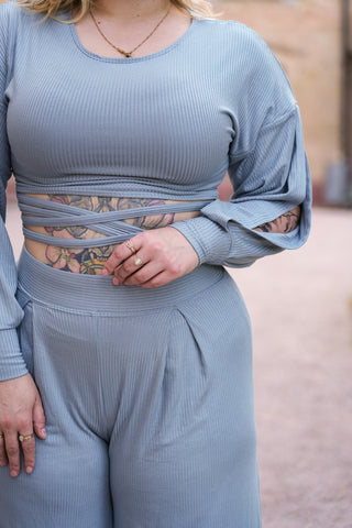 High-Waist-Pants mit elastischem Bund und Kellerfalten