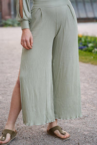 Farrah Comfy Pants with Slit Mint – Tencel™ High Waist — Ansicht 2