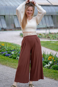 Farrah Comfy Pants Tencel High Waist Pecan Brown — Ansicht 2