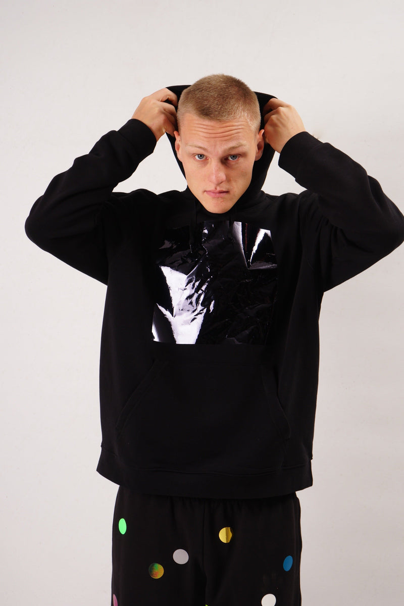 Big Square Hoodie – Unisex Relaxed Fit with Pre-Crushed Foil — Ansicht 3