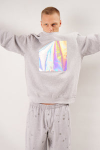 Big Square Sweater - Unisex Relaxed Fit with Pre-Crushed Foil — Ansicht 2