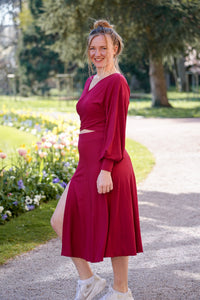 Farrah Midiskirt Berry – Women's Skirt made of TENCEL™ Modal, Elegant & Sustainable — Ansicht 3