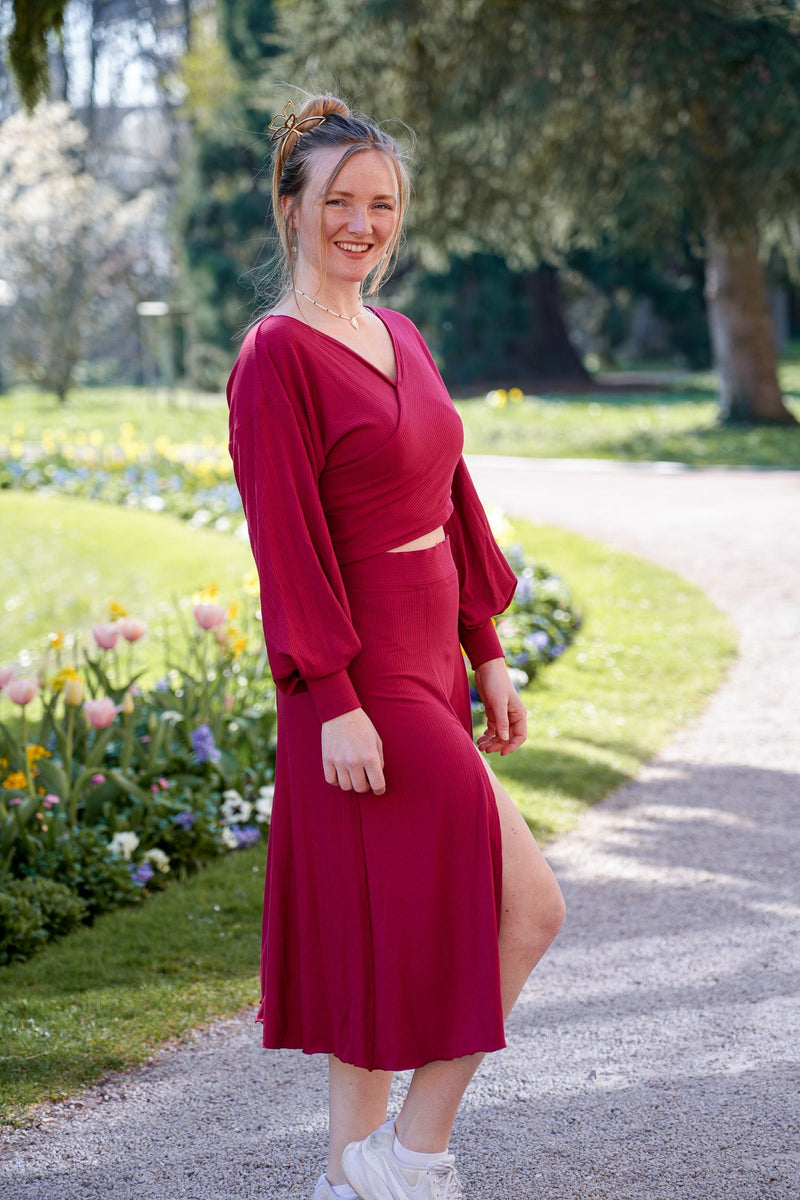 Farrah Midiskirt Berry – Women's Skirt made of TENCEL™ Modal, Elegant & Sustainable — Ansicht 7