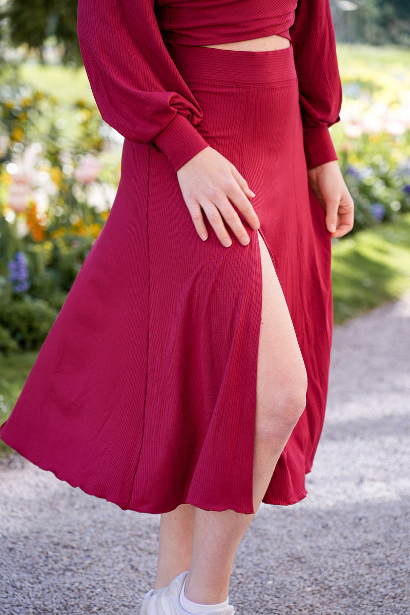 Farrah Midiskirt Berry – Women's Skirt made of TENCEL™ Modal, Elegant & Sustainable — Ansicht 2