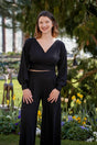 Farrah Crossed Crop Pullover Black – TENCEL™ Modal