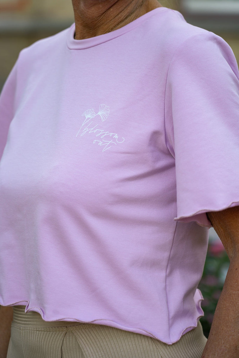 Blossom Out T-Shirt light lavender – Bio-Baumwolle, Schmetterlingsärmel — Ansicht 2