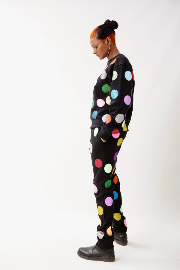 Balls Glitter Joggers Unisex Glitter Dots Allover Jogger Fit