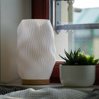Flow | 3D-gedruckte Lampe | Wellenstruktur & warmes Licht