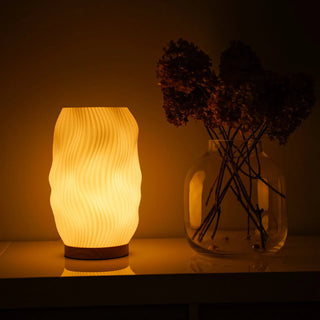 Flow | 3D-gedruckte Lampe | Wellenstruktur & warmes Licht