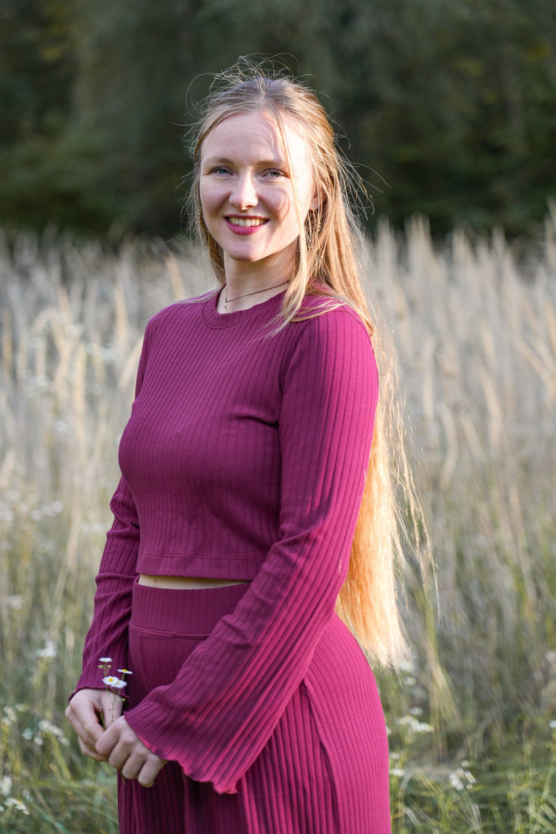 Lya Crop Pullover Fuchsia – Organic Cotton | Modern & Feminine | Ethically Made — Ansicht 5