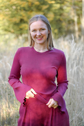 Roter Pullover für den Herbst kuschelig warm in Bordeaux Rot