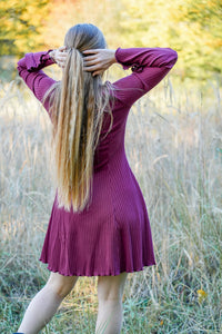 Lya Kleid Fuchsia – Bio-Baumwolle | Elegant & Feminin | Fair gefertigt — Ansicht 9