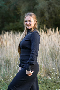 Kayla Crop Pullover Black – Organic Cotton, Ethically Made — Ansicht 8