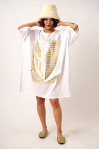 Pills Bigshirt Iridescent Foil – Unisex Oversized Dress — Ansicht 4