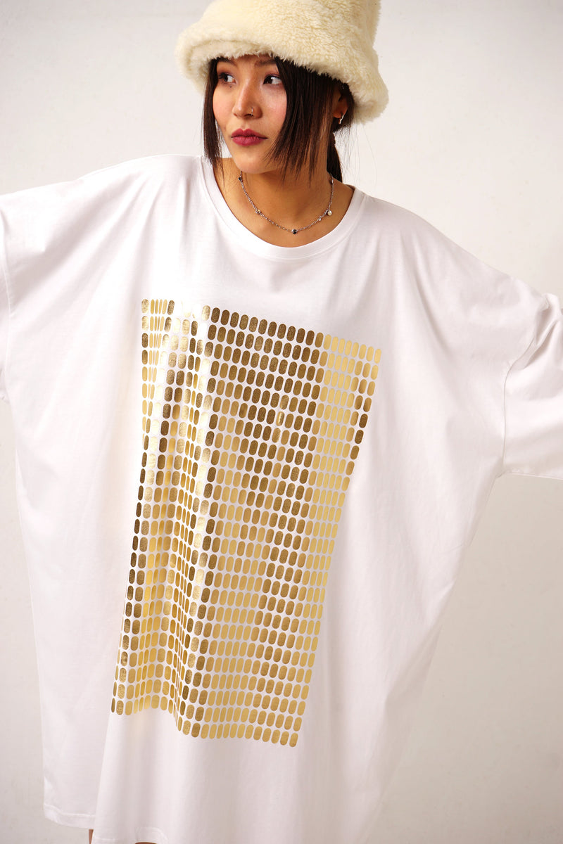Pills Bigshirt Iridescent Foil – Unisex Oversized Dress — Ansicht 5