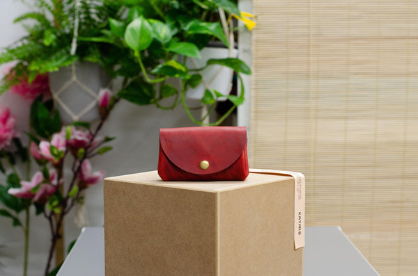 Kleine Damen-Geldbörse Rot – Echtleder Handmade Berlin