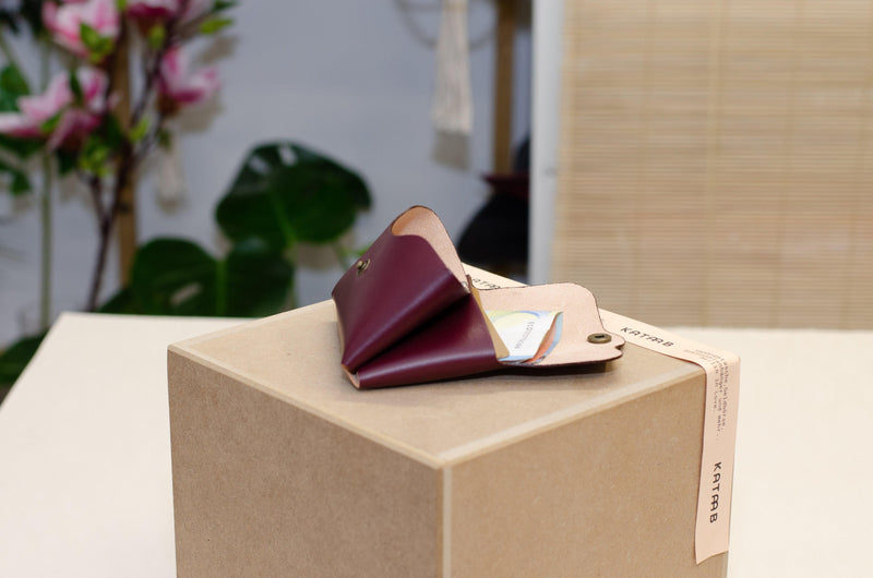 Minimalist Leather Wallet – Genuine Leather, Handmade, Unisex — Ansicht 3