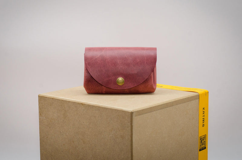Minimalist Wallet for Women - Genuine Leather Old Pink | Handmade Berlin — Ansicht 2