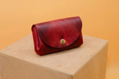 Kleine Damen-Geldbörse Rot – Echtleder Handmade Berlin