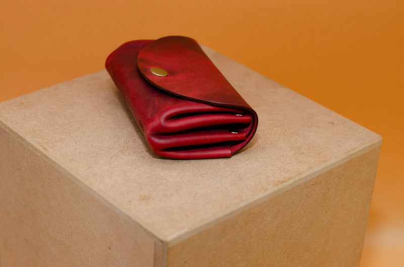 Kleine Damen-Geldbörse Rot – Echtleder Handmade Berlin — Ansicht 7
