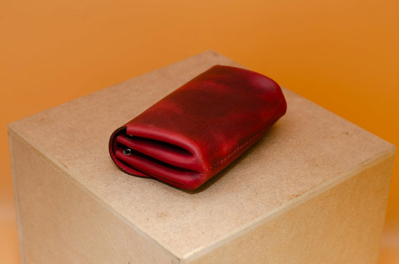 Kleine Damen-Geldbörse Rot – Echtleder Handmade Berlin — Ansicht 9