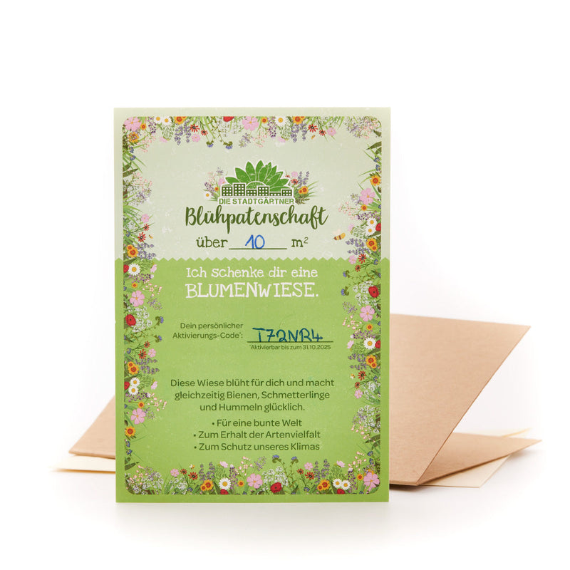 Blühpatenschaft 10 m² Blumenwiese – Urkunde im Kuvert — Ansicht 2