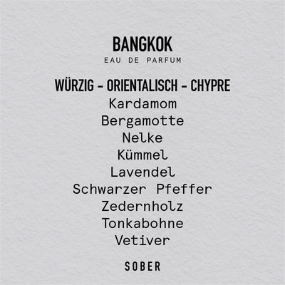 sober BANGKOK Eau de Parfum – Unisex Duftwasser 50 ml