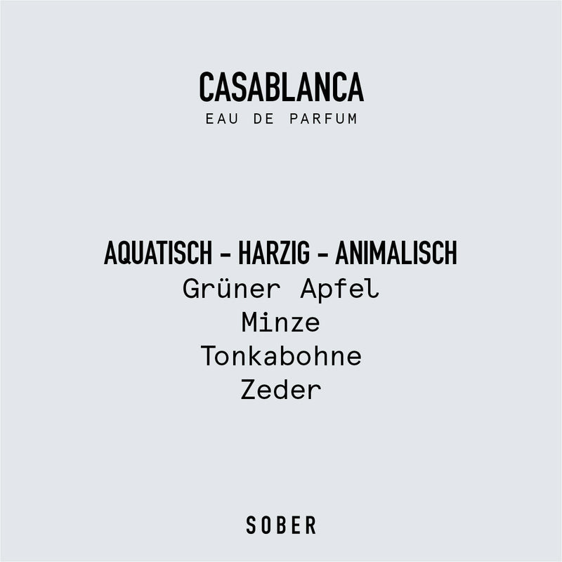 sober CASABLANCA Eau de Parfum 50 ml – Unisex Duft mit Grünem Apfel & Tonkabohne — Ansicht 3