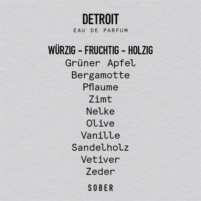DETROIT Eau de Parfum – Unisex Duft mit Grünem Apfel & Zimt