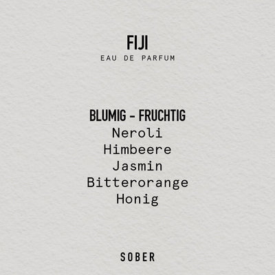 sober FIJI Eau de Parfum – Neroli, Jasmin & Honig, 50 ml