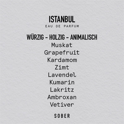 ISTANBUL Eau de Parfum – Würzig-holzige Duftnote von sober