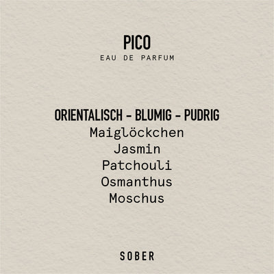 PICO Eau de Parfum – Unisex Duft mit Maiglöckchen & Osmanthus, 50ml