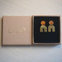 Olive Wood Horseshoe Dangle Earrings – Handmade & 24k Gold Plated