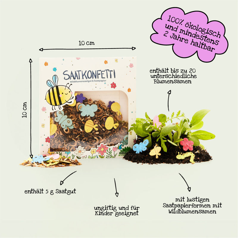 Buntes Saatgutkonfetti – Wildblumen & Saatpapierformen — Ansicht 5