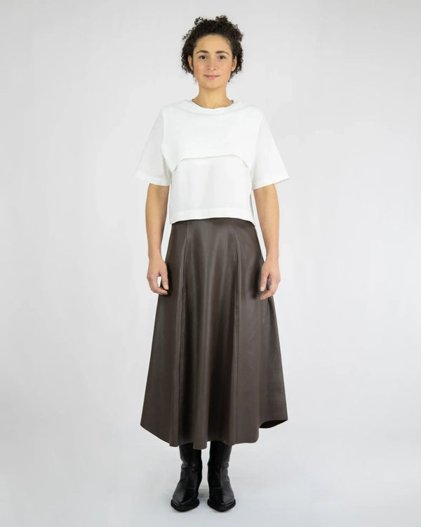 JULA Midi Skirt high-waisted vegan leather organic cotton Berlin