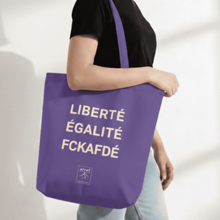 FCKAFDÉ Premium Tote Bag - Purple & Cream