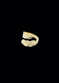 Nara Ring – Stainless Steel Double Spring Ring Adjustable Gold — Ansicht 1