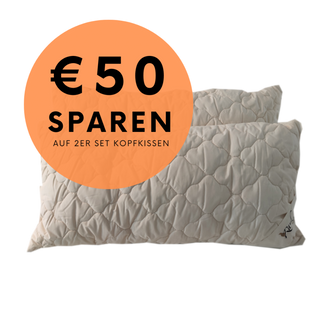 Rabens organic 2er Set Alpaka Bio Kopfkissen (separater Innenbeutel)