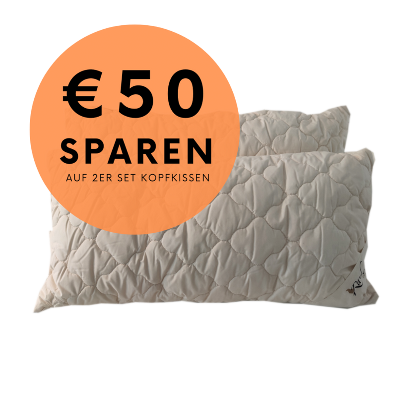Rabens organic 2er Set Alpaka Bio Kopfkissen mit separatem Innenbeutel — schlafraum.shop