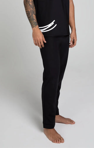 Sports Pants – Schwarz | Lockerer Schnitt | Monogramm‑Detail