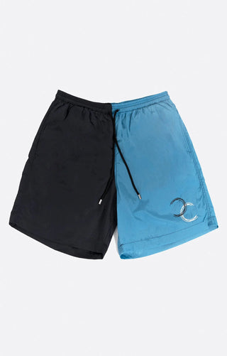 Dual Swim Shorts – 100 % Polyamid | Zweifarbig Navy/Light Blue | Kordelbund