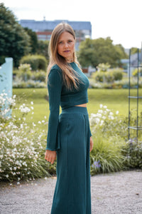 Lya Comfy Pants Bottle Green – Bio-Baumwolle Stoffhose — Ansicht 5