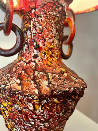 Brutalistische Fat Lava Lampe mit Drachenschirm