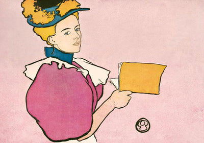 Woman holding book by Edward Penfield – Poster